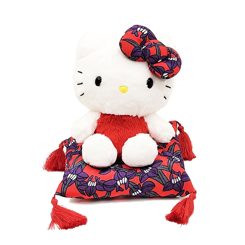 Sanrio Hello Kitty Hanafuda Sitting on Cushion Plush