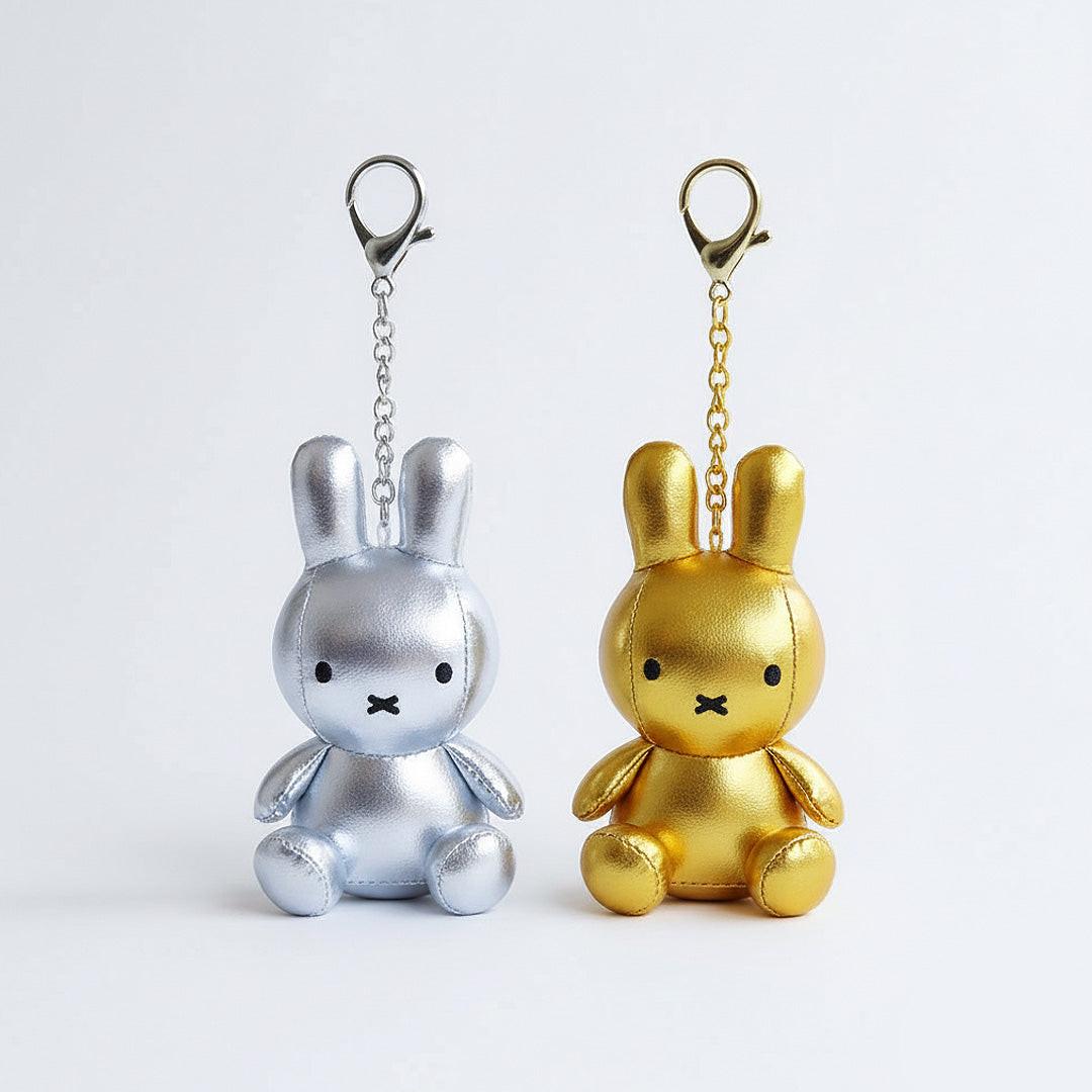 Miffy Silver and Gold Mascot Plush Keychain