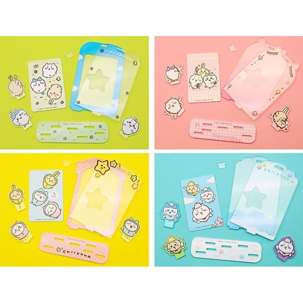 Officially licensed Chiikawa acrylic photocard holder stand featuring multiple acrylic layers, creating a sense of depth that brings Chiikawa character to life around your photo. Characters include Chiikawa, Usagi, and Hachiware.