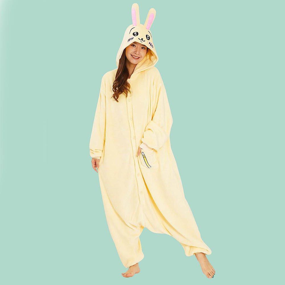 Officially licensed by Chiikawa friend Usagi Kigurumi Onesie Costume, inspired by the adorable characters Usagi ! Made from high-quality, ultra-soft fleece, this cozy, comfort and cuteness onesie is perfect for lounging at home, conventions, or as a standout costume for any event. With its oversized fit, easy button-up design, and detailed character hood, you’ll feel like you’ve stepped straight into the Usagi world!