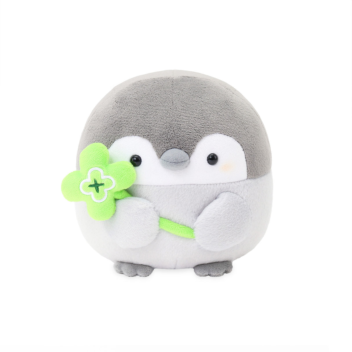 Penguin Plush 6 Inch: Koupen Chan Penguin Plush 6 inch holding a Green Clover Wand. Official licensed toy, made from soft Polyester Fiber.