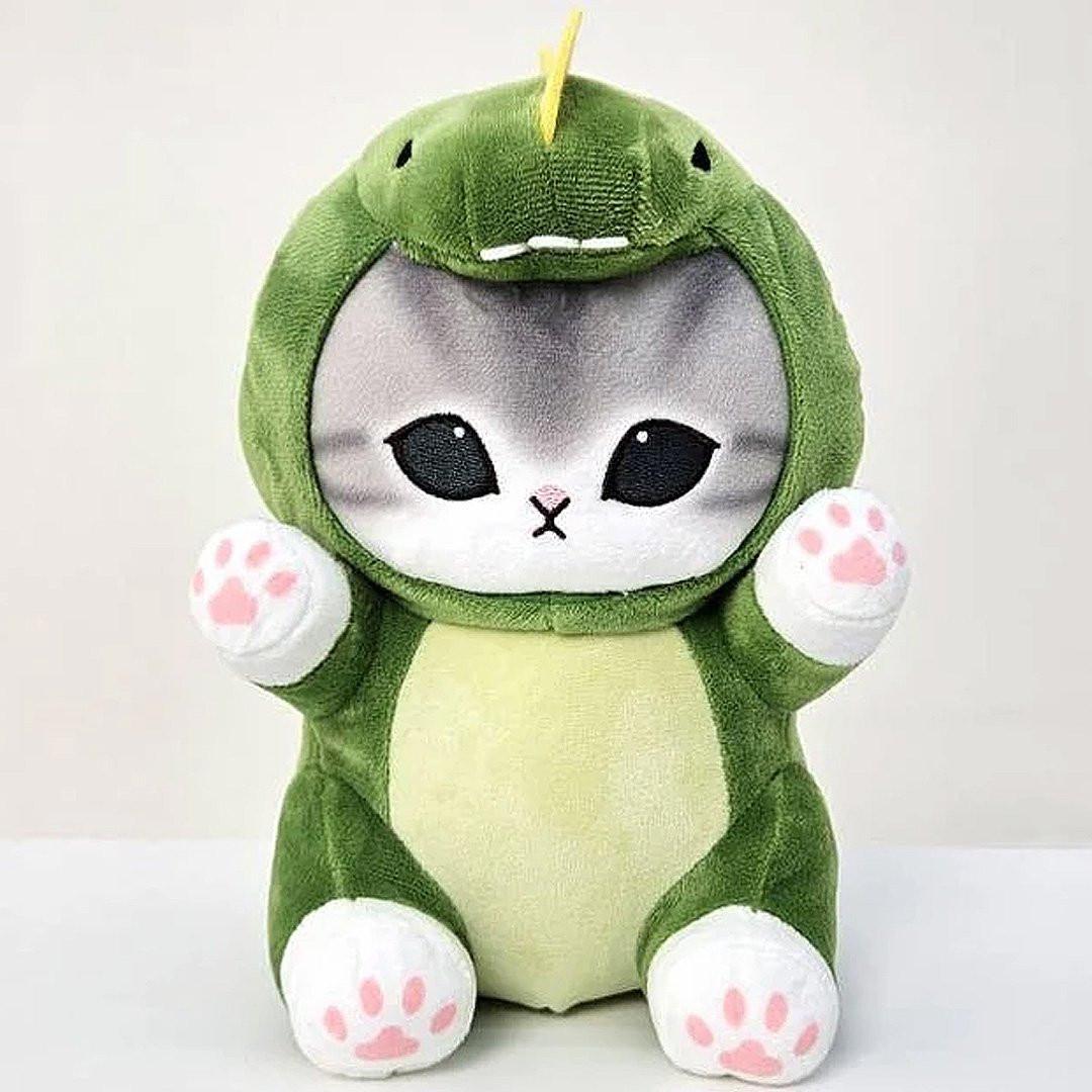 This adorable Mofusand cat is dressed in a dinosaur costume Perfect for Mofusand fans, this plush combines playful charm with cozy cuteness. It's a must-have addition for collectors and those who love unique and fun plushies!