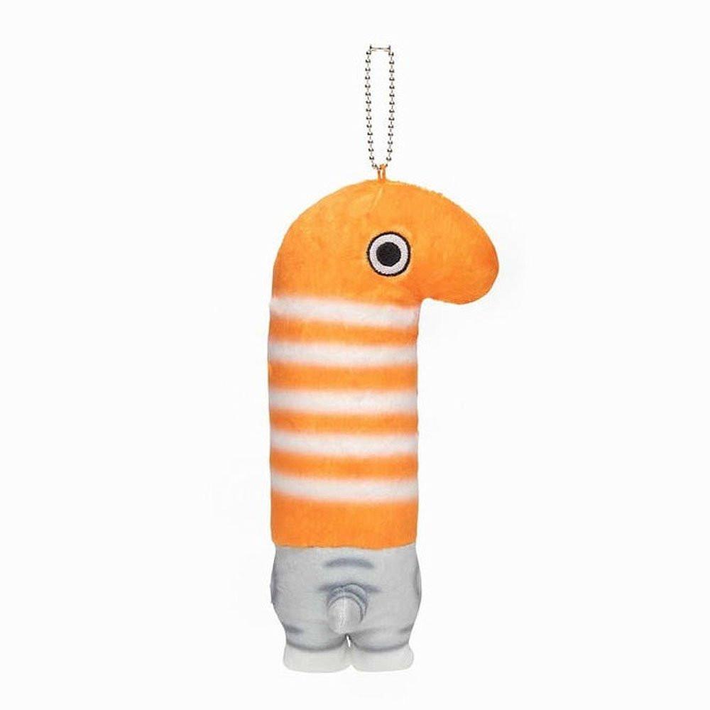 Officially licensed Mofusand cat plush keychain wearing an orange gorgasia sea eel head costume