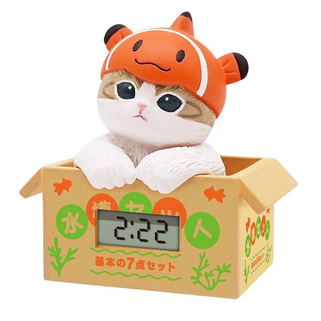 Official mofusand licensed digital clock, a collectible blind box series of cute cat figures in themed costumes, ideal for kawaii desk decor