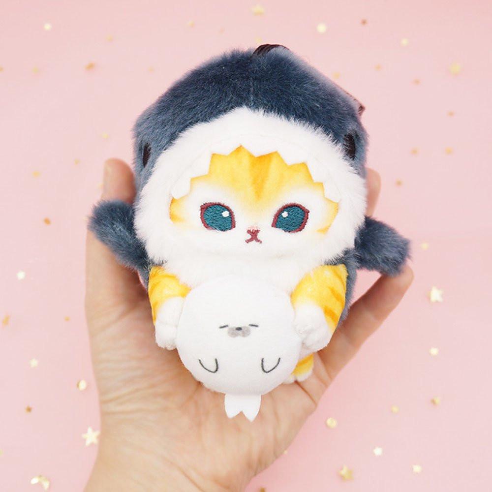 Shark cat plush, Mofusand Cat Plush, Mofusand cat plush keychain ,Mofusand shark cat plush, cat stuffed animal