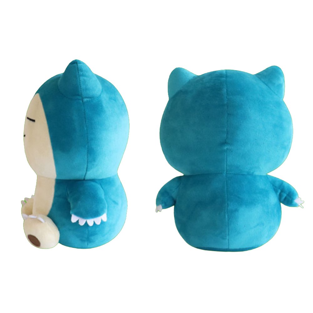 An officially licensed Snorlax Big Pop plush sitting upright with closed eyes, a gentle smile, and a cream-colored belly