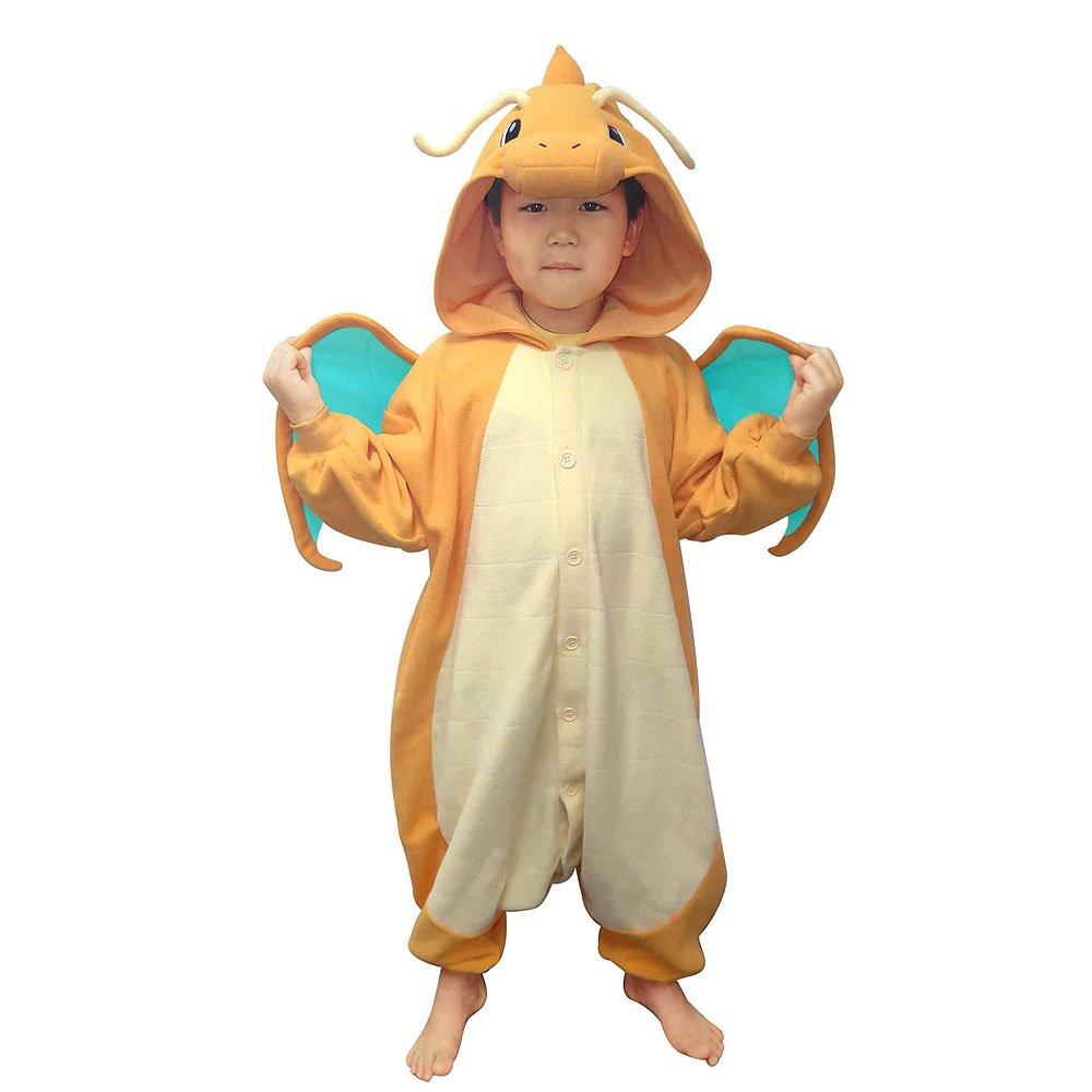 Pokemon Dragonite onesie on a white background