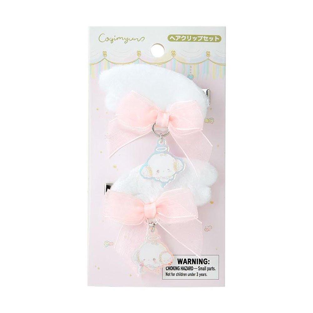Packaged Cogimyun hair clip set with a bow and bear charm on a white background