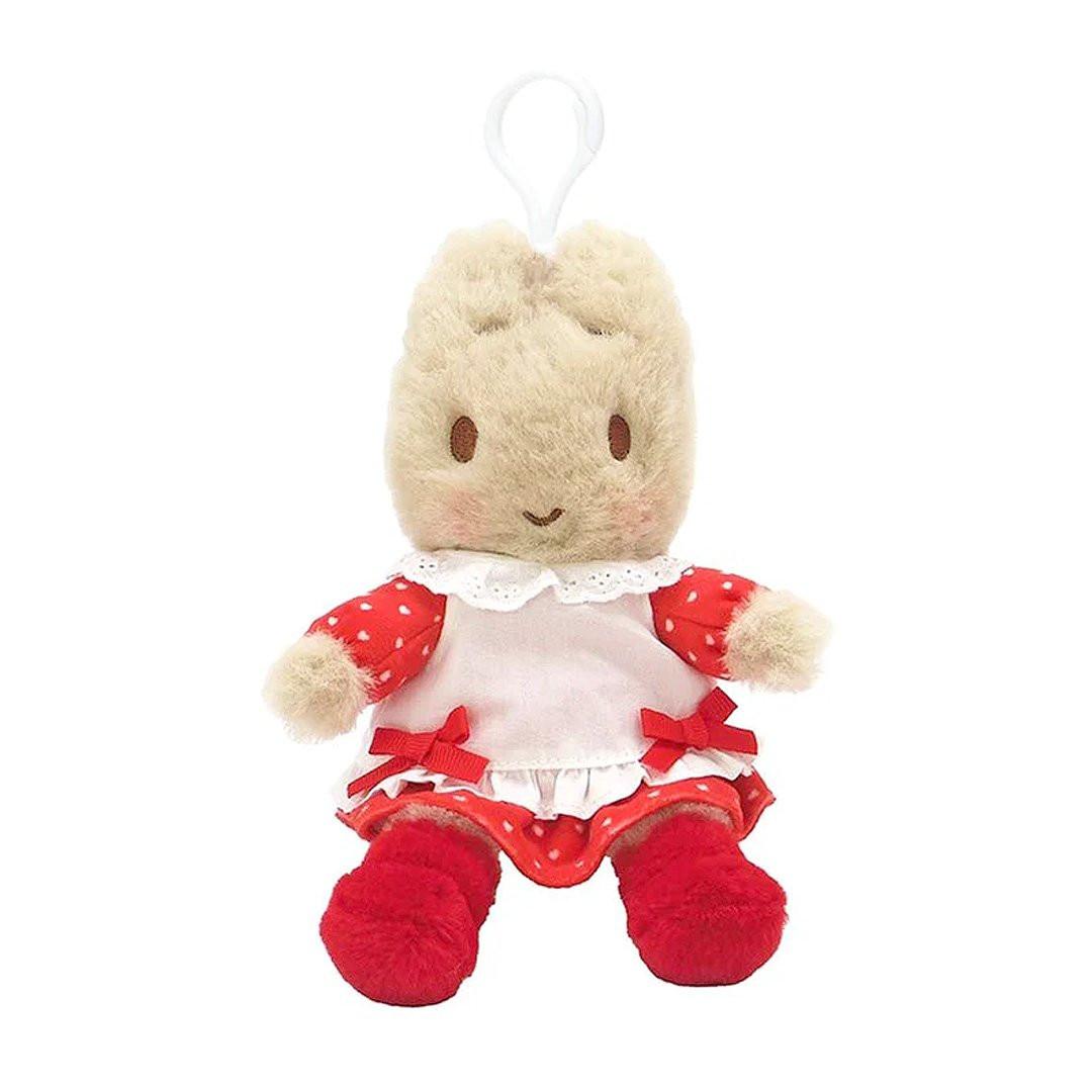 Officially licensed Sanrio Marron cream in heart polka dots dress with white frilly apron. Perfect size to attach to your backpack, bag, purse, car, or pants. Ideal collectible toy for fans and Sanrio enthusiasts.