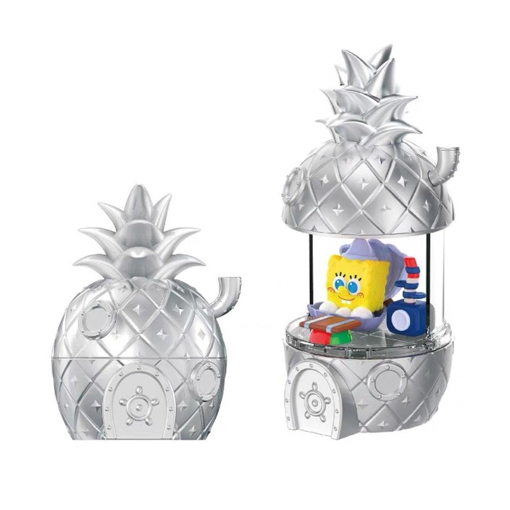 An officially collection of SpongeBob SquarePants "Home Sweet Pineapple" blind box figures in various colors, the pineapple exterior lifts to showcase a multi-level interior room