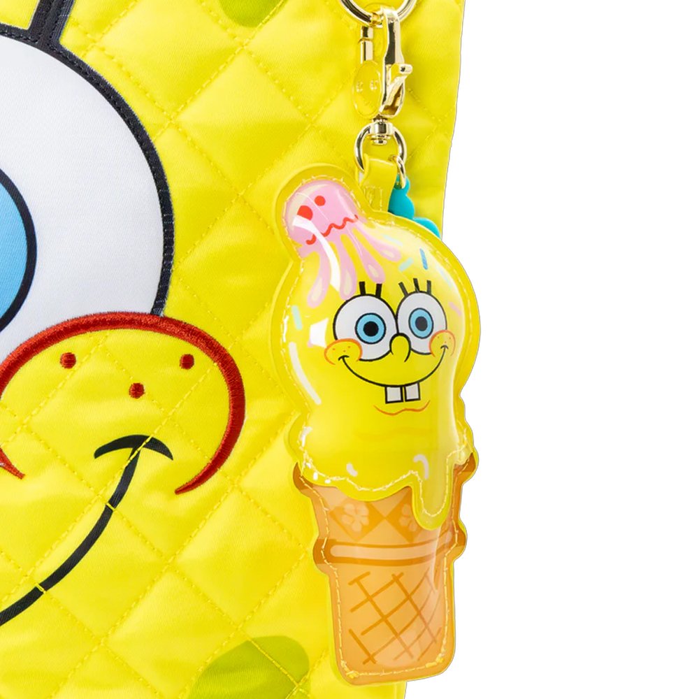 An officially licensed collection of six SpongeBob SquarePants characters reimagined as melting ice cream cone scented bag charm keychains in various pastel colors