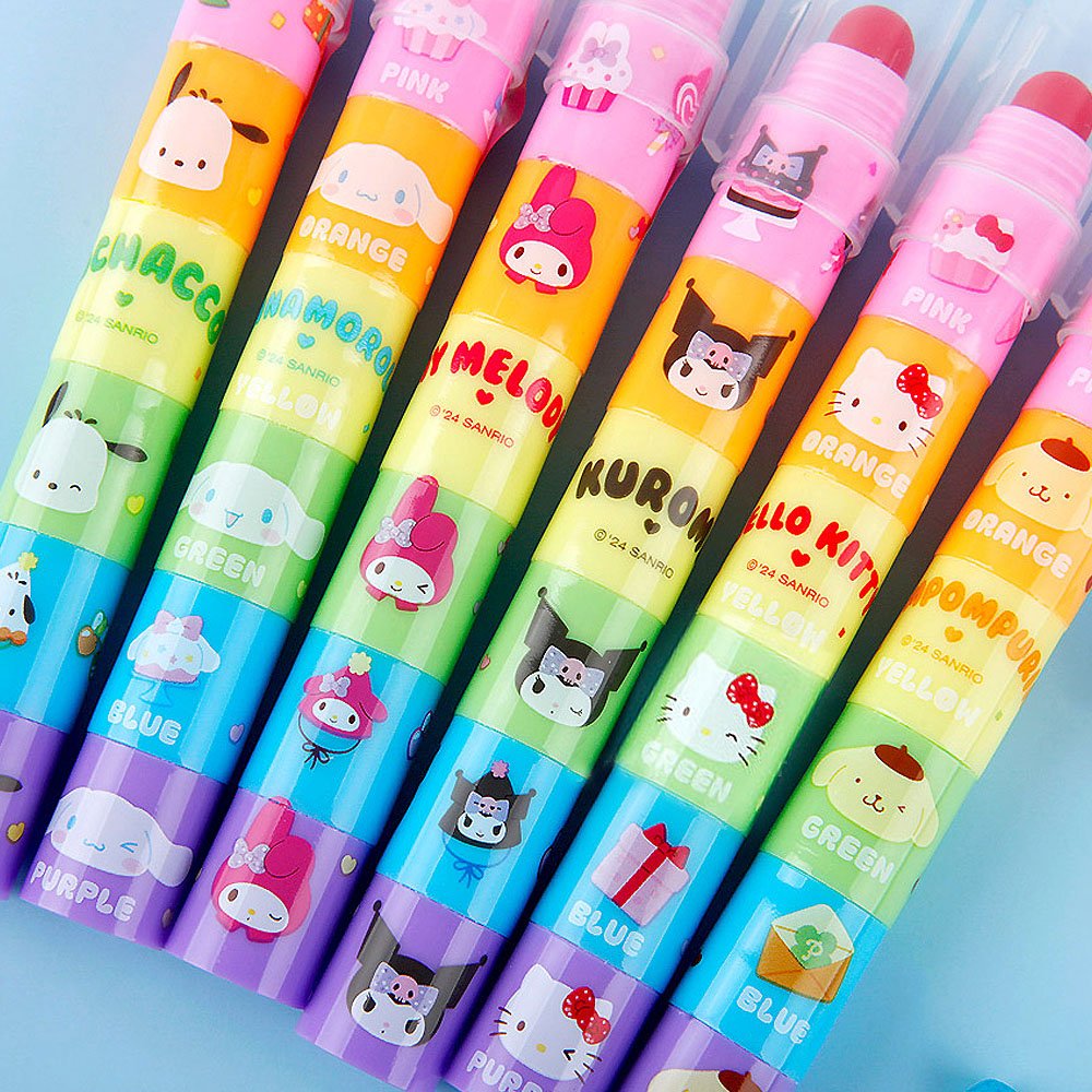 Sanrio Block Crayon 6-Color Highlighter