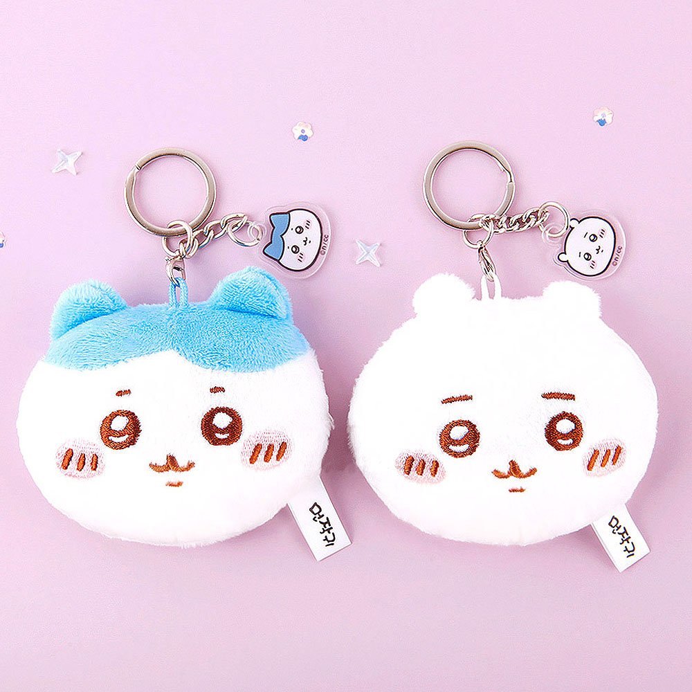 Chiikawa and Hachiware Plush Mirror Keychain