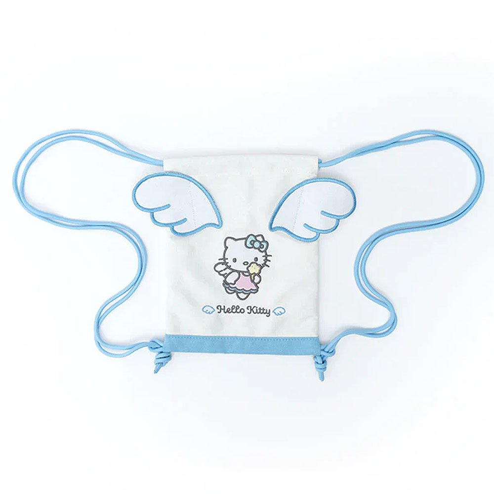 Hello Kitty Drawstring Mini Tote Bag :Sky Angel