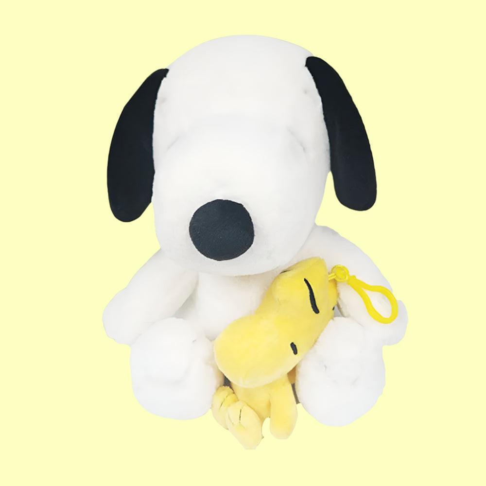 Snoopy hugging Woodstock plush set in gift box – Peanuts collectible stuffed toy