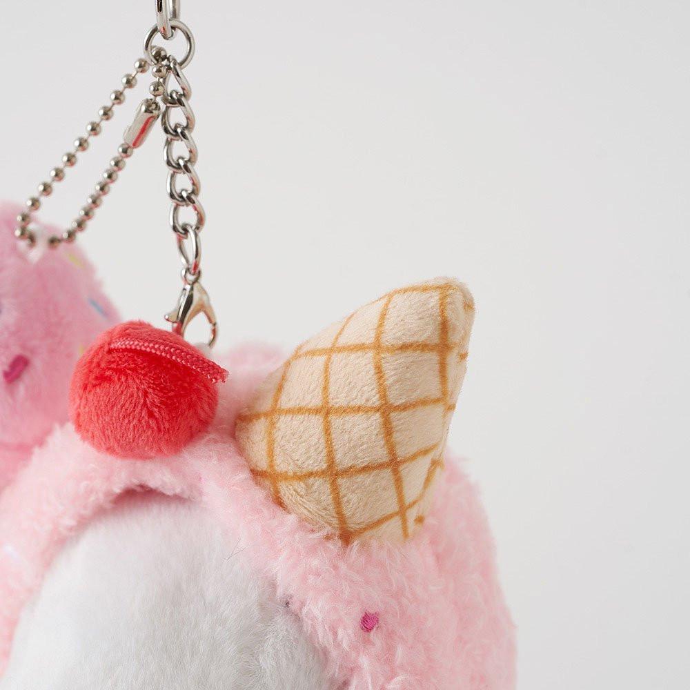 Peanuts Snoopy Strawberry Ice Cream Plush Keychain