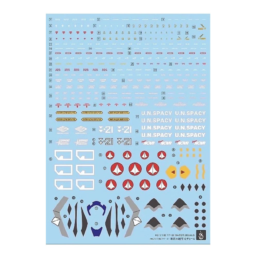 Bandai Macross Plus Water-Slide Decals HG 1/100 YF-21