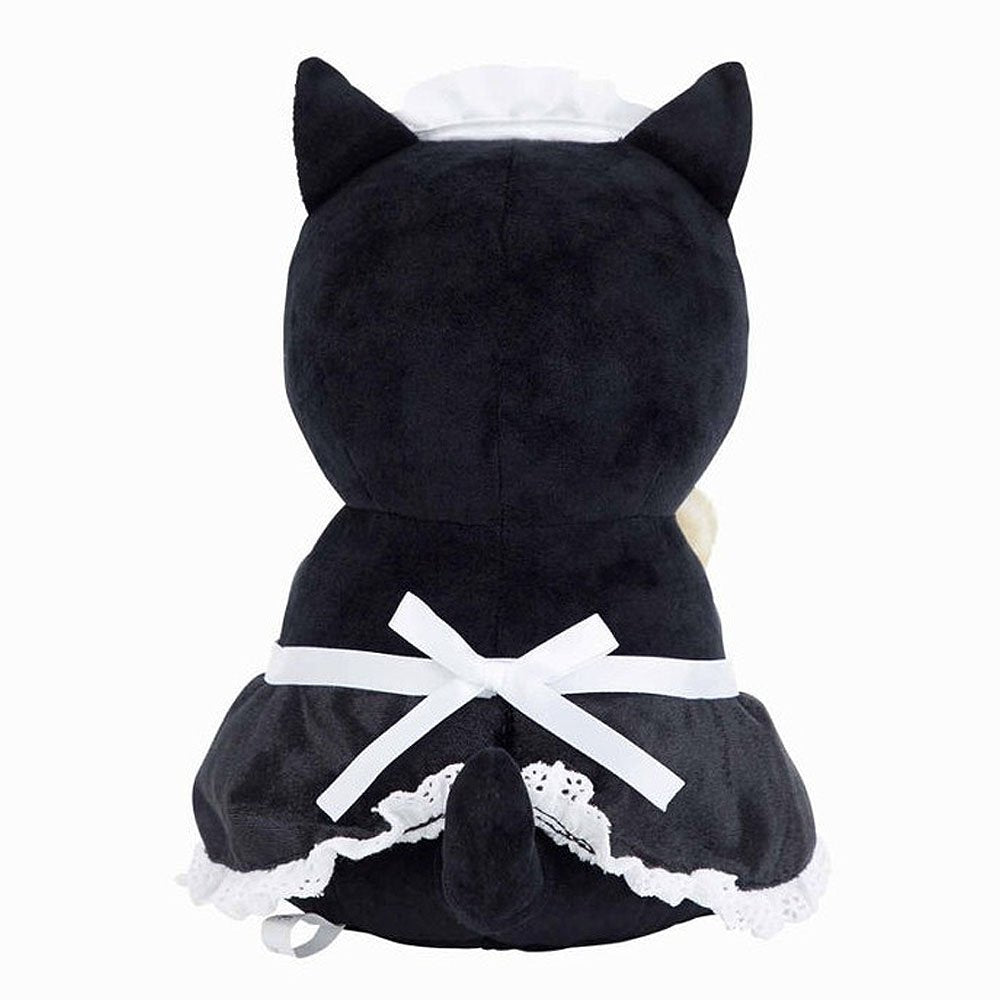 Mofusand black cat dressed as a classic maid plush stuffed animal