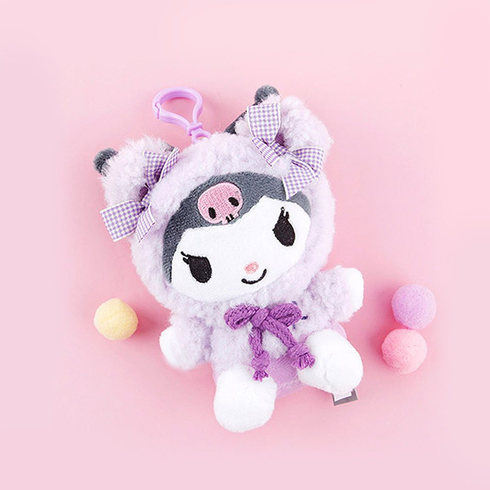 Sanrio Kuromi Fluffy Hoodie Clip-On Plush