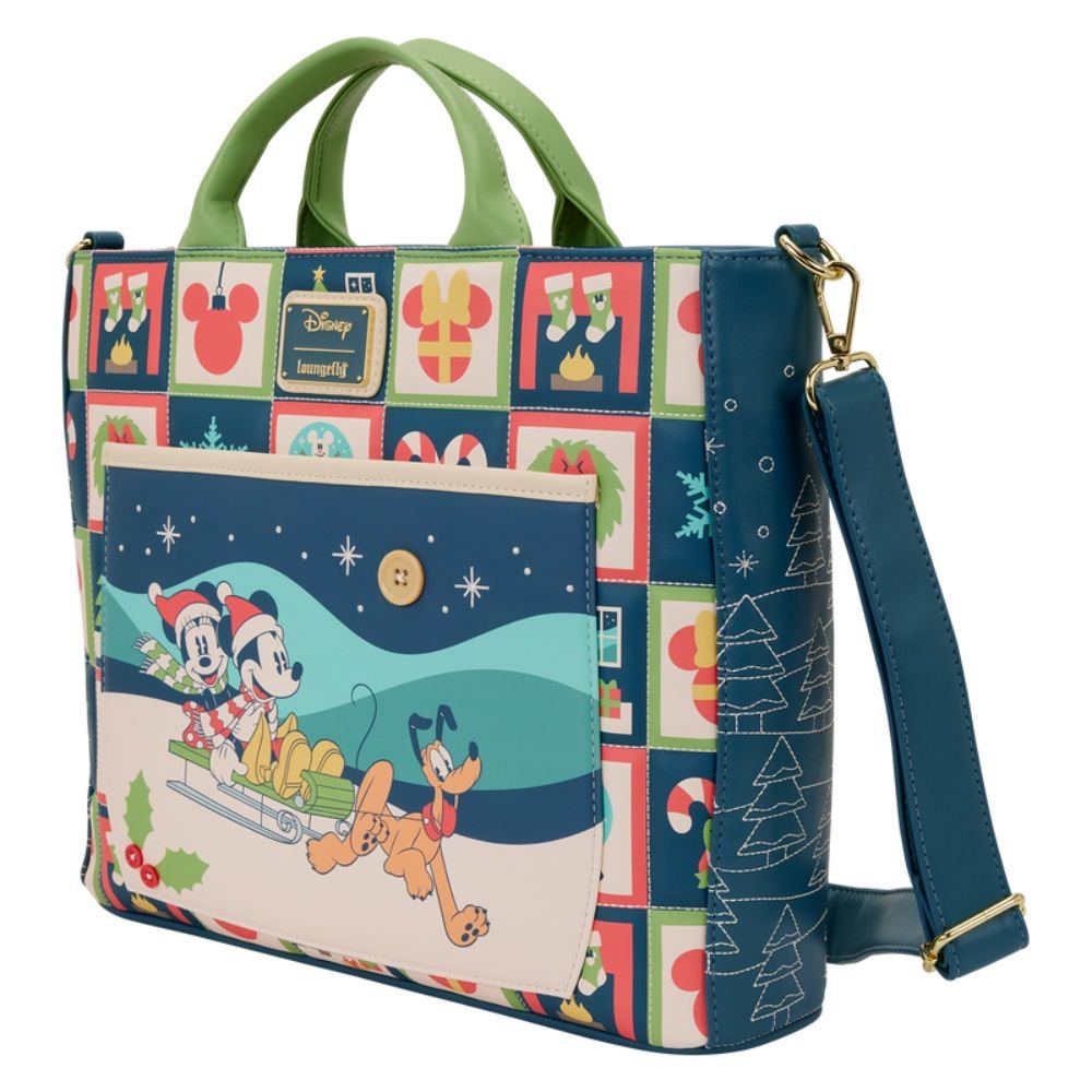Loungefly x Mickey & Friends Holiday Convertible Backpack & Tote Crossbody Bag
