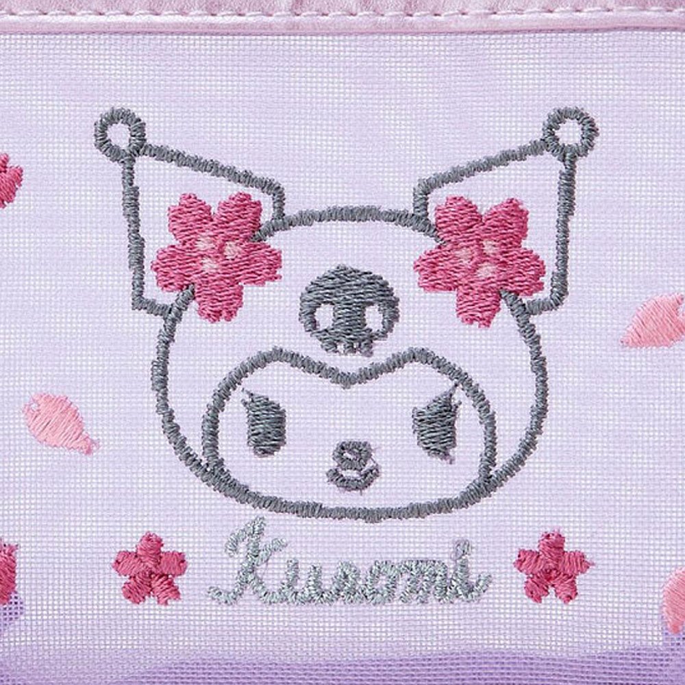 Sanrio Kuromi Mesh Pouch :Pink Sakura