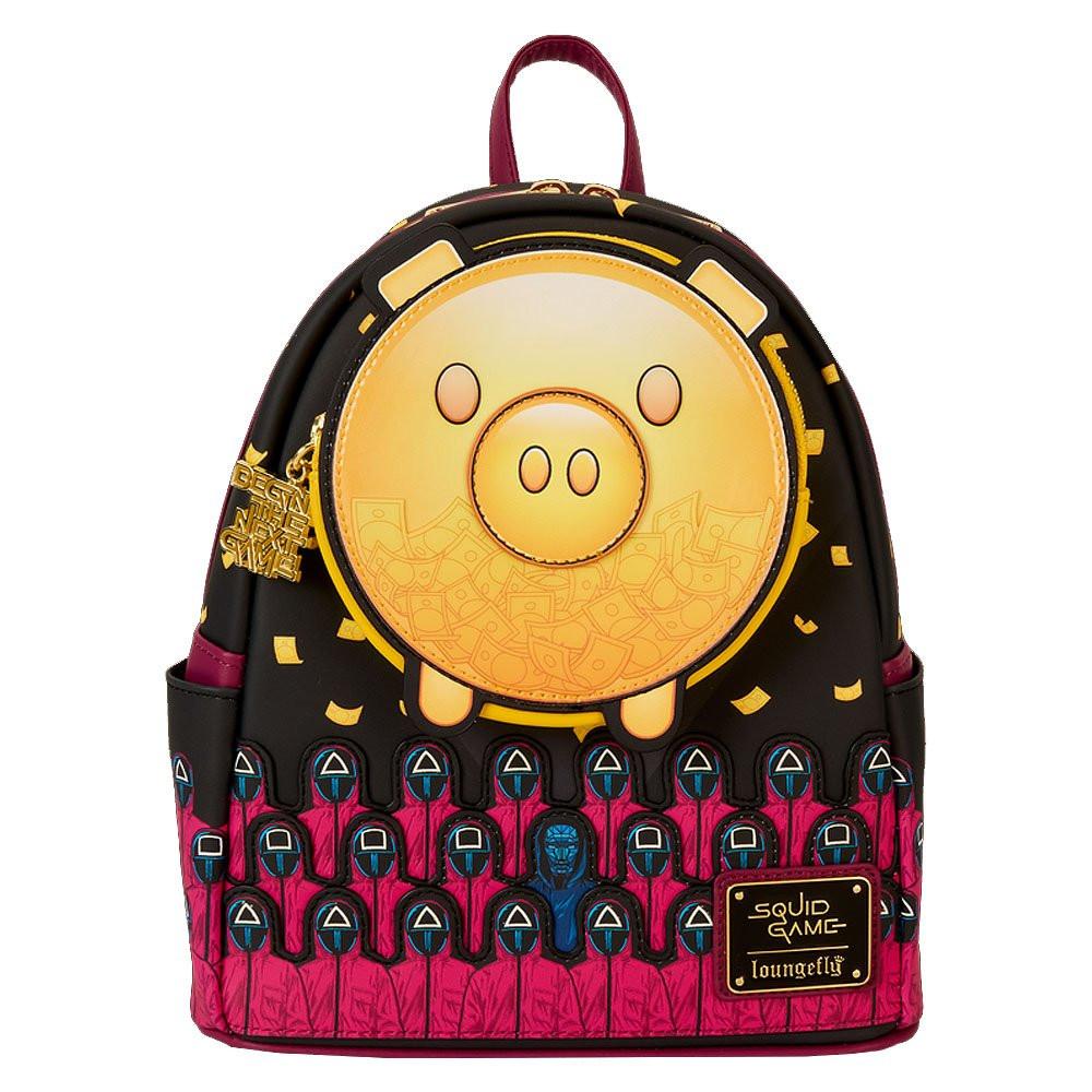 Loungefly x Squid Game Piggy Bank Masked Men Glow Mini Backpack