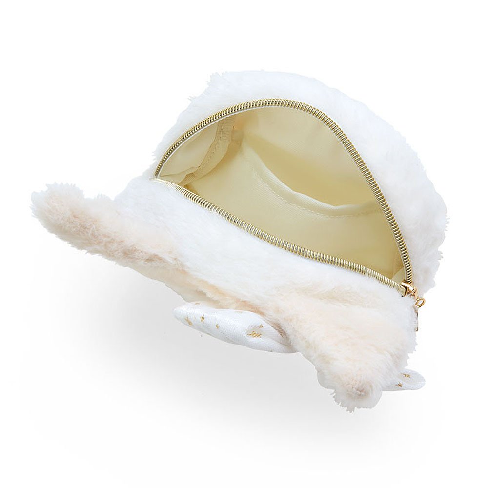 Kuromi Fluffy Plush Clutch: White Gold