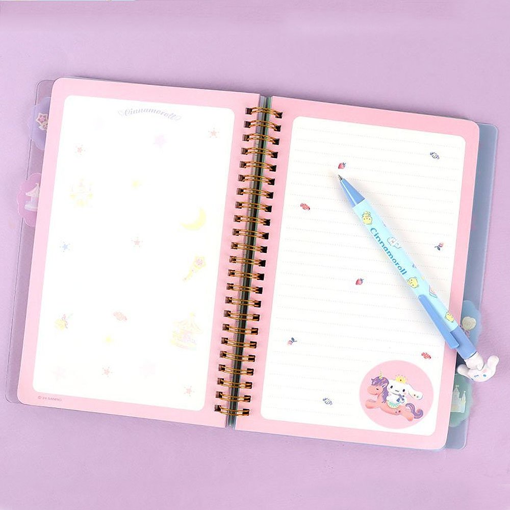 Sanrio Cinnamoroll & Kuromi Blingbling 4-Tab Index Notebook
