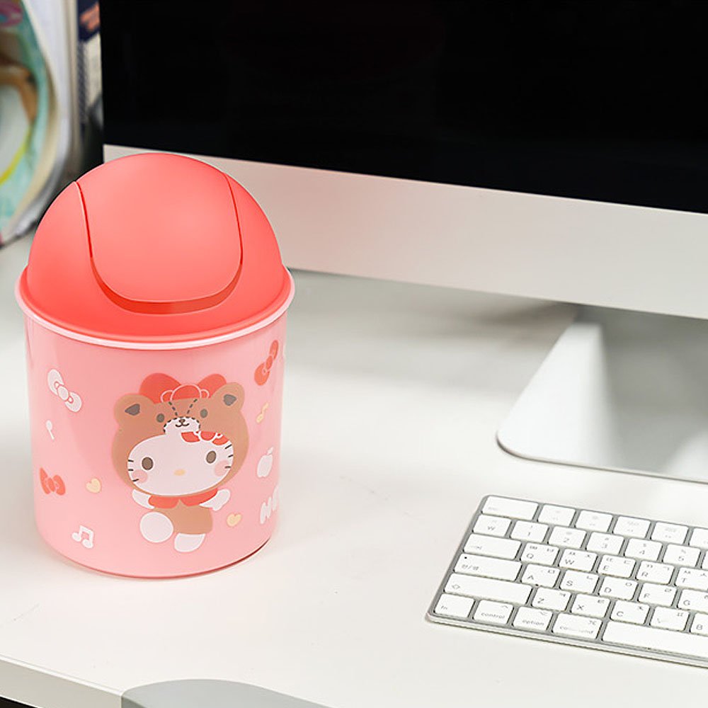 Sanrio Hello Kitty Desk Trash Bin w/ Swing Lid