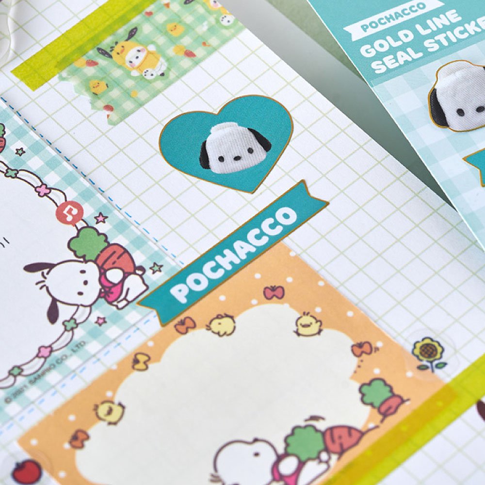 Sanrio Characters Gold Bolder Sticker :Pompom