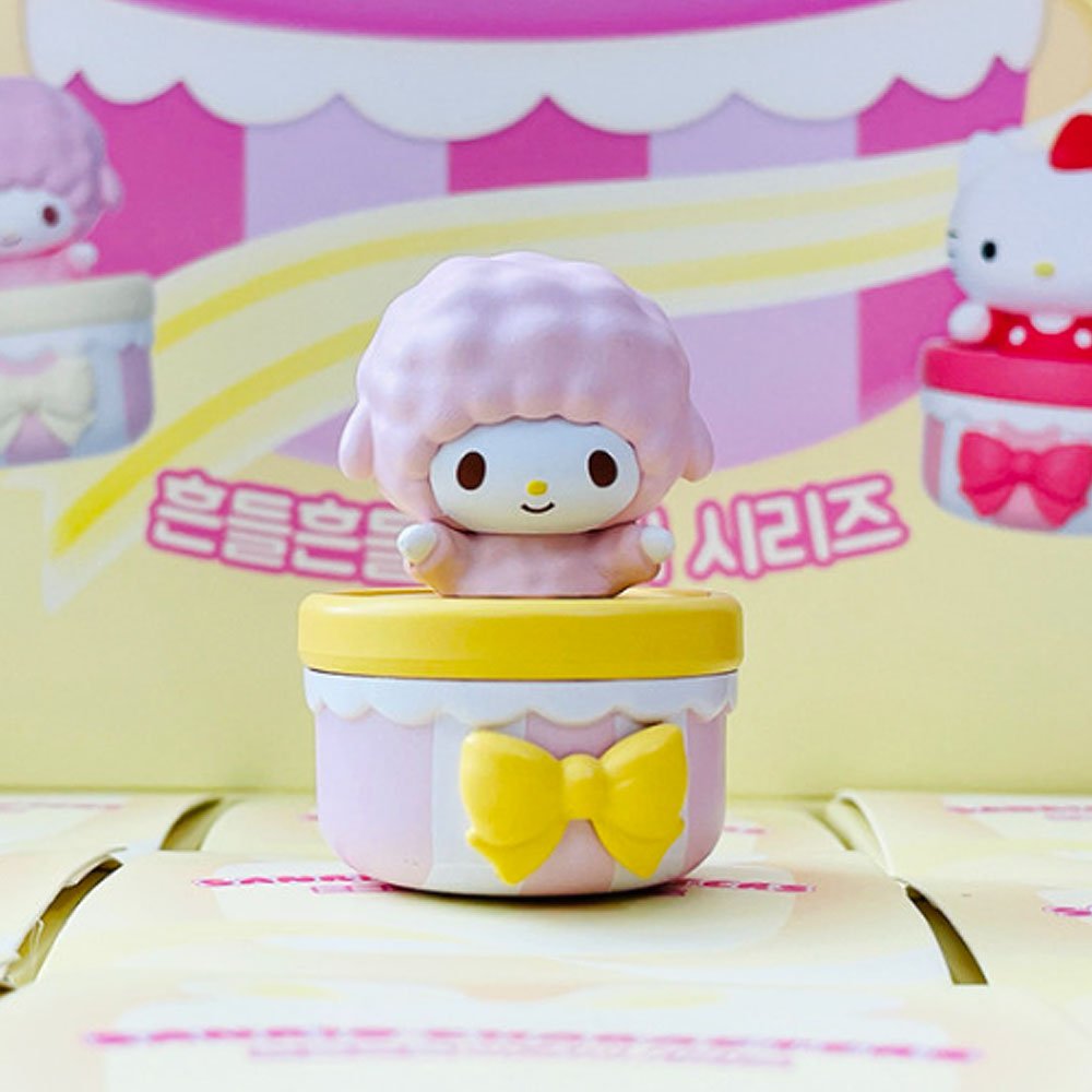 Sanrio My Sweet Piano character on a yellow lid with a colorful background