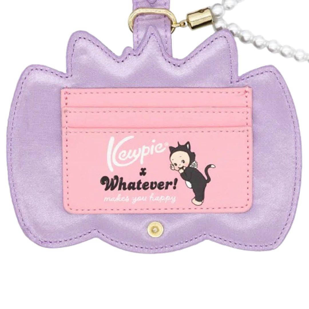 Kewpie Cat Bow Pearl Wristlet Card Holder