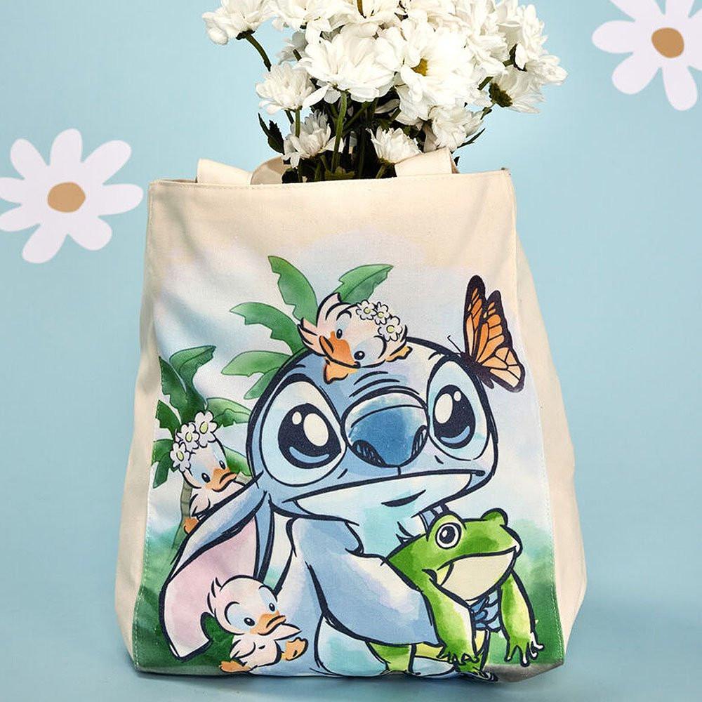 Loungefly x Stitch Springtime Daisy Canvas Tote Bag