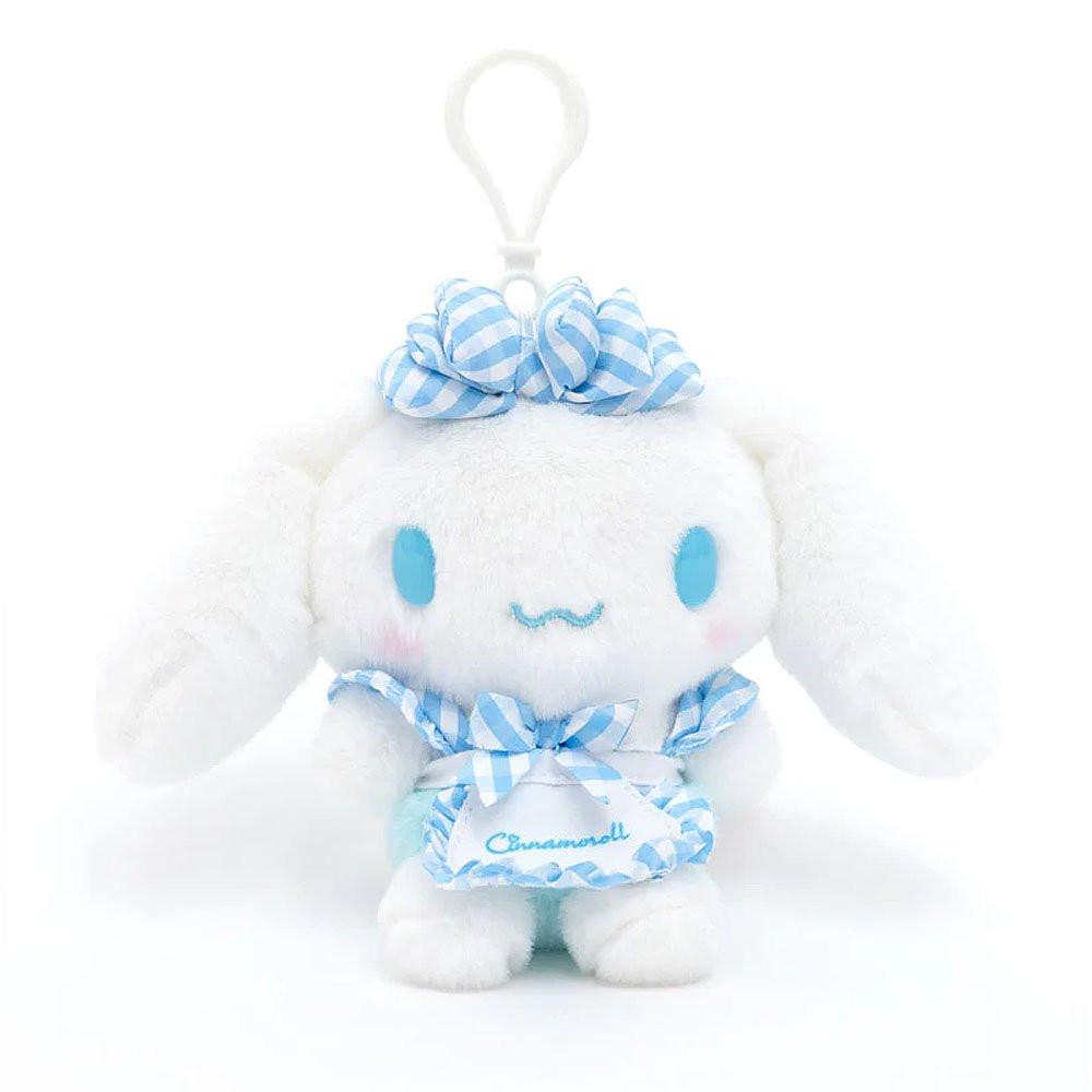 Sanrio Cinnamoroll Sky Blue Gingham Mascot Plush Clip-On