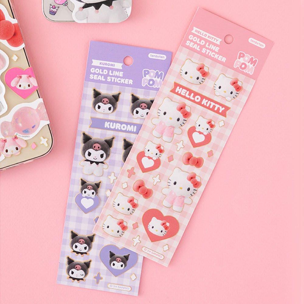 Sanrio Characters Gold Bolder Sticker :Pompom