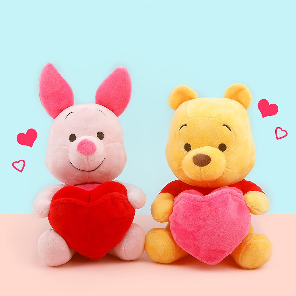Disney Winnie the Pooh & Piglet Heart 10" Plush
