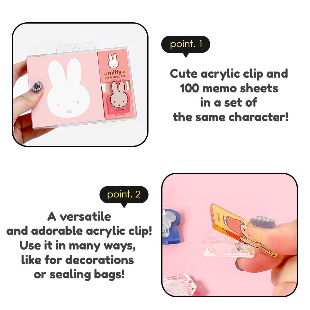 Miffy Mini Clip with Memo Pad Set
