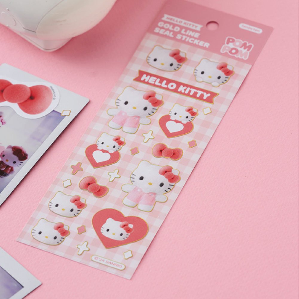 Sanrio Characters Gold Bolder Sticker :Pompom