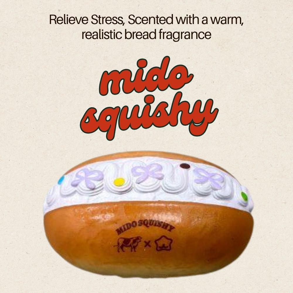 MIDO Milk Cream Cake Bread Squishy Toy