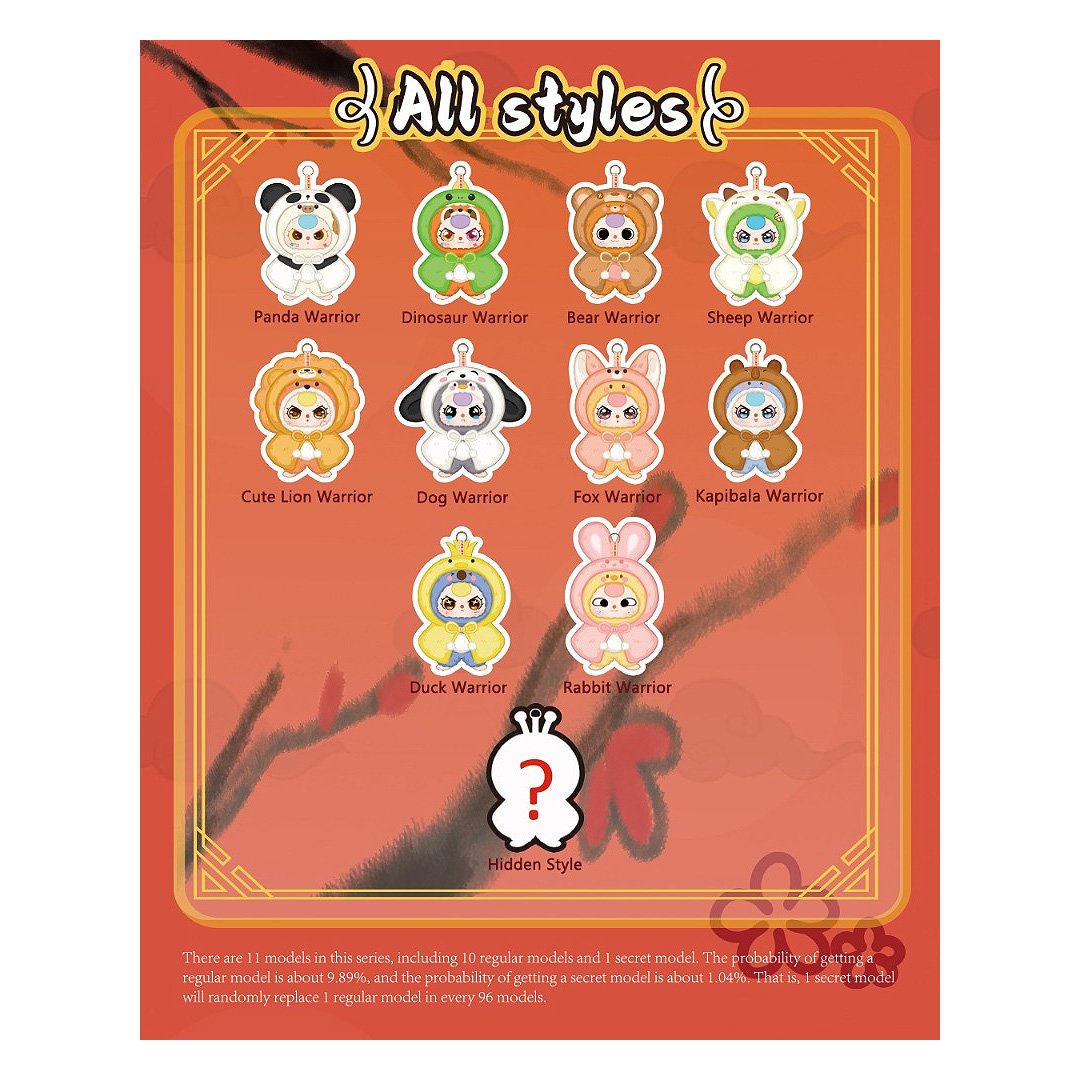 Baby Three I'm Not Warrior Series Plush Bag Charm Blind Box