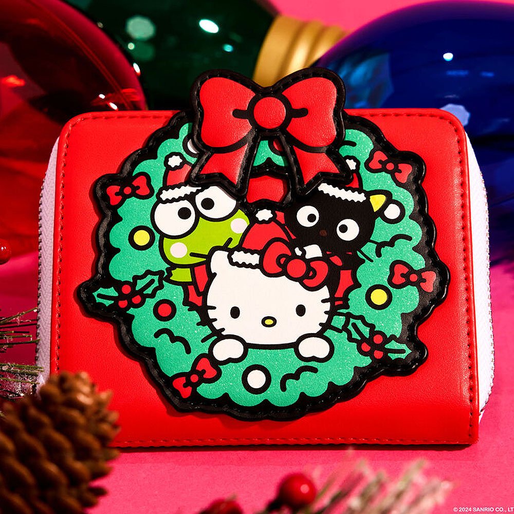 Loungefly x Sanrio Hello Kitty & Friends Holiday Wreath Zip Around Wallet