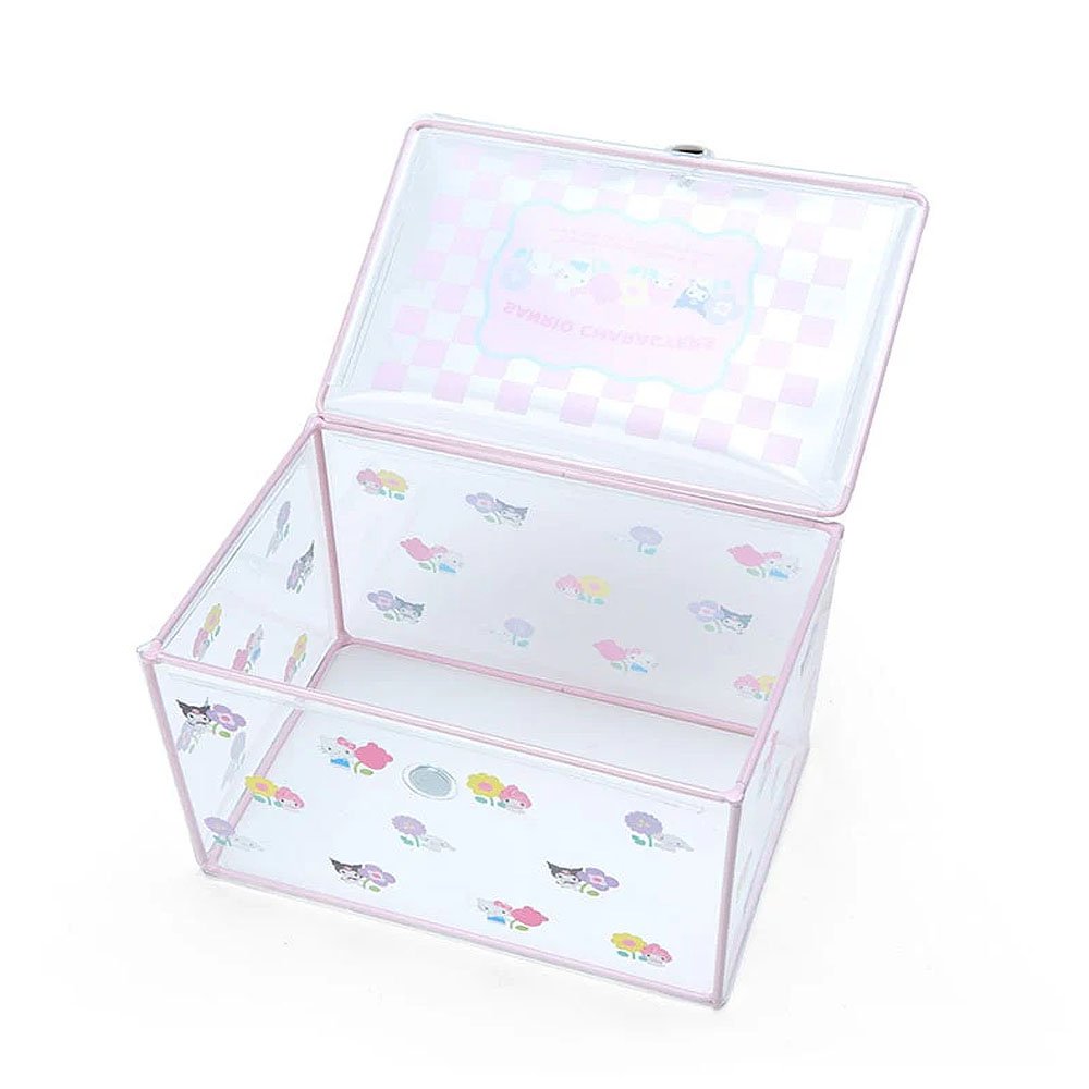 Sanrio Characters Storage Clear Box :Pastel Check