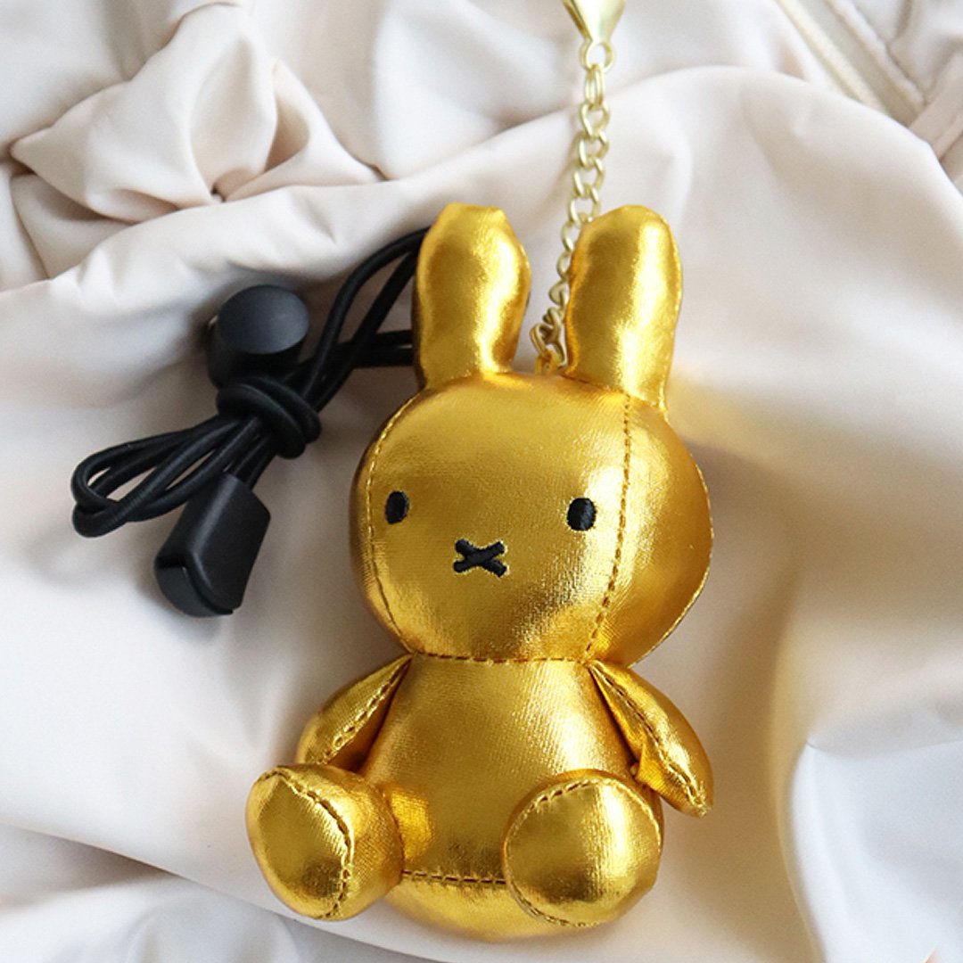 Miffy Silver and Gold Mascot Plush Keychain
