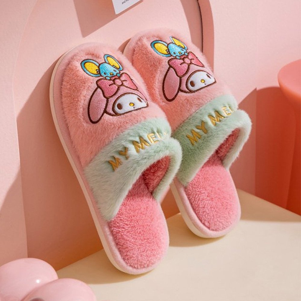 Sanrio My Melody Two Tone Fur Slippers