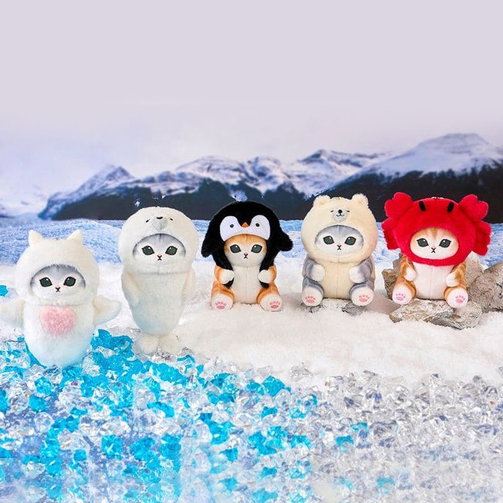 Mofusand Crab Cat Mascot Plush Keychain