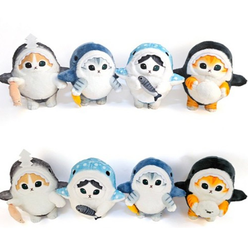 Mofusand Shark Meow Plush :Cream Cat