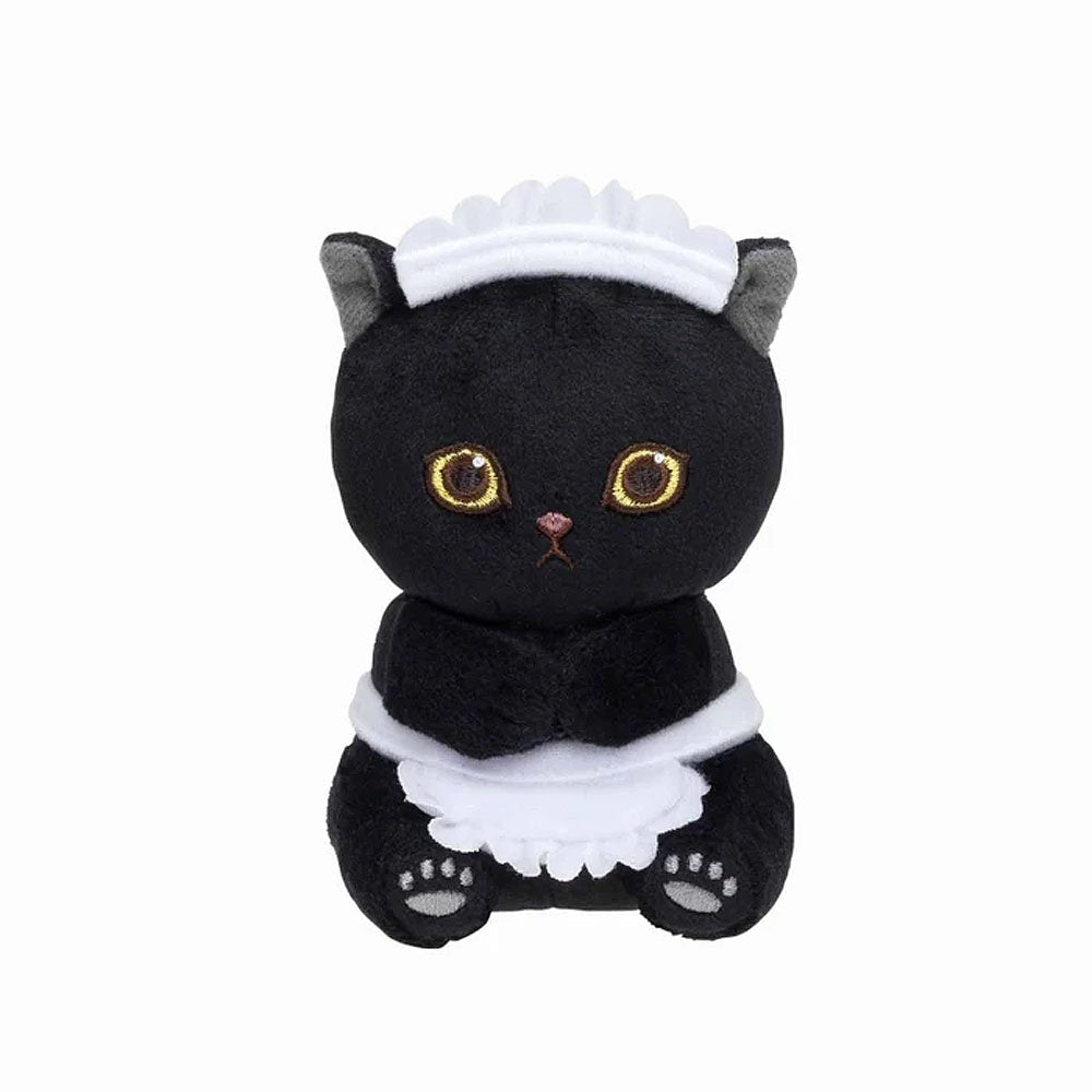 Mofusand black cat dressed as a classic maid plush stuffed animal