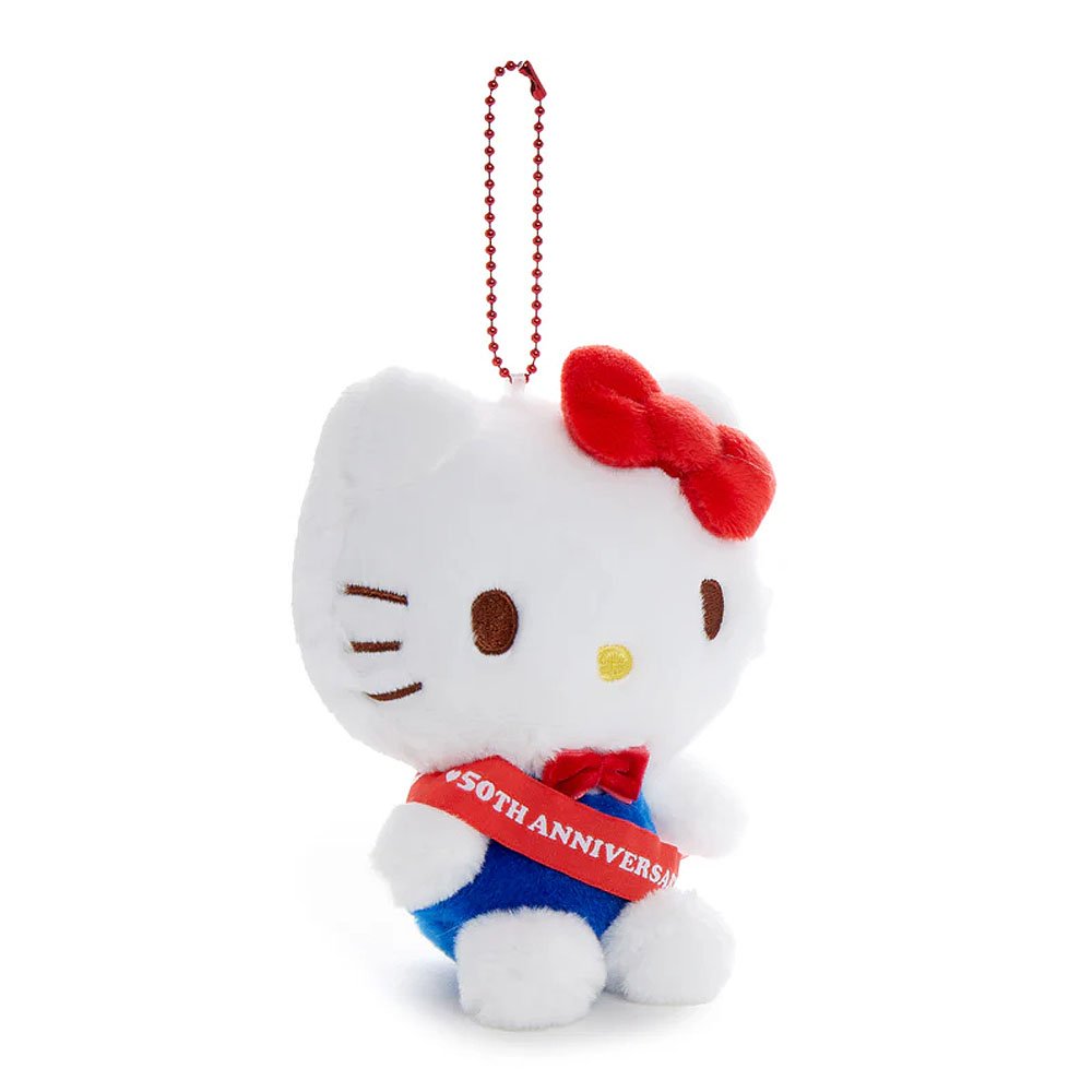 Hello Kitty 50th Anniversary Ribbon Mascot Keychain Plush