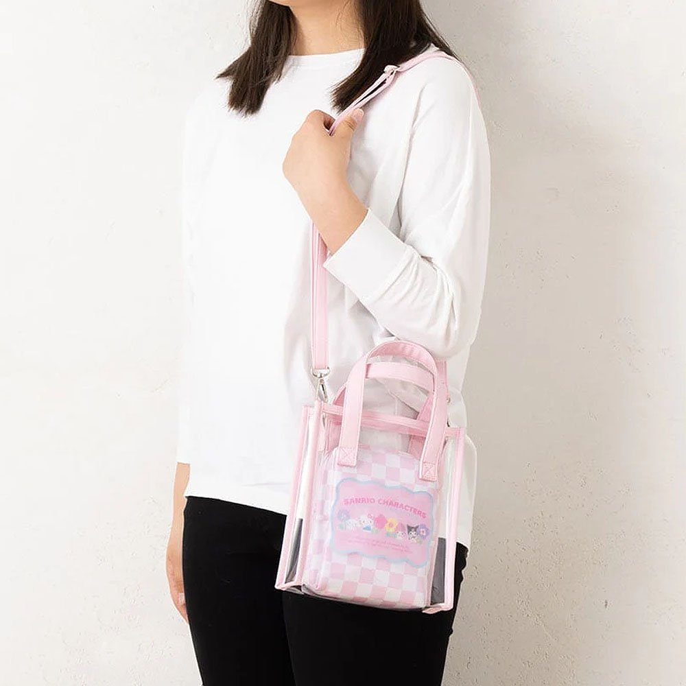 Sanrio Characters PVC Shoulder Bag :Pastel Check