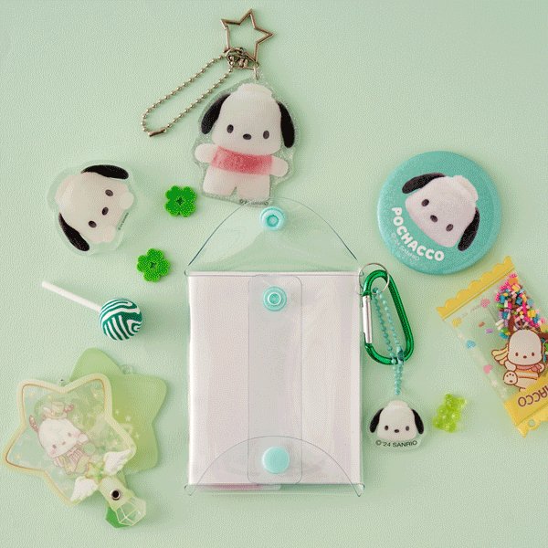 Sanrio Characters Clear Pocket Pouch :Pompom